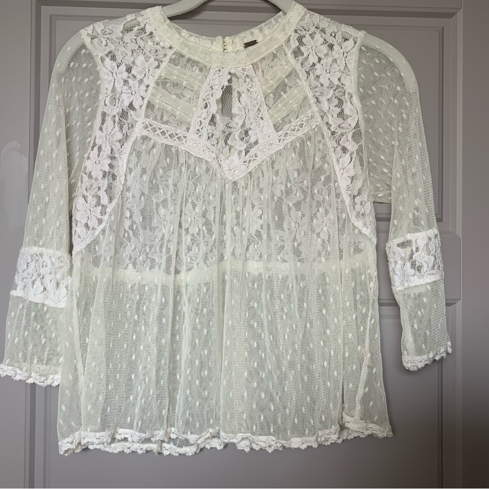 Free People Gorgeous Lace Top XS 0/2